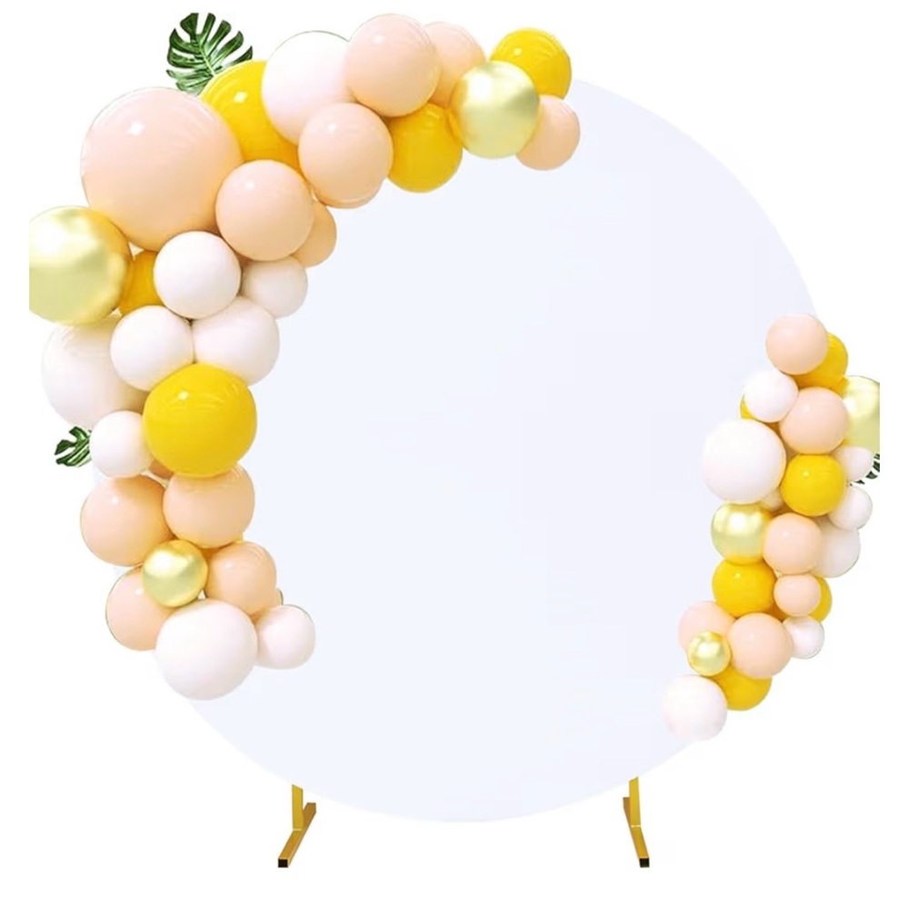 6.6FT Round Backdrop Cover for Wedding, Birthday Party, Baby Shower, Photography